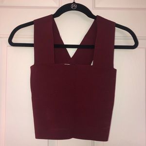 LF Seek the Label - Maroon Crop Top